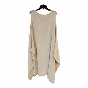 Women’s Midi Stripe Tank Dress Linen Made In Italy Lagenlook Pale Pink